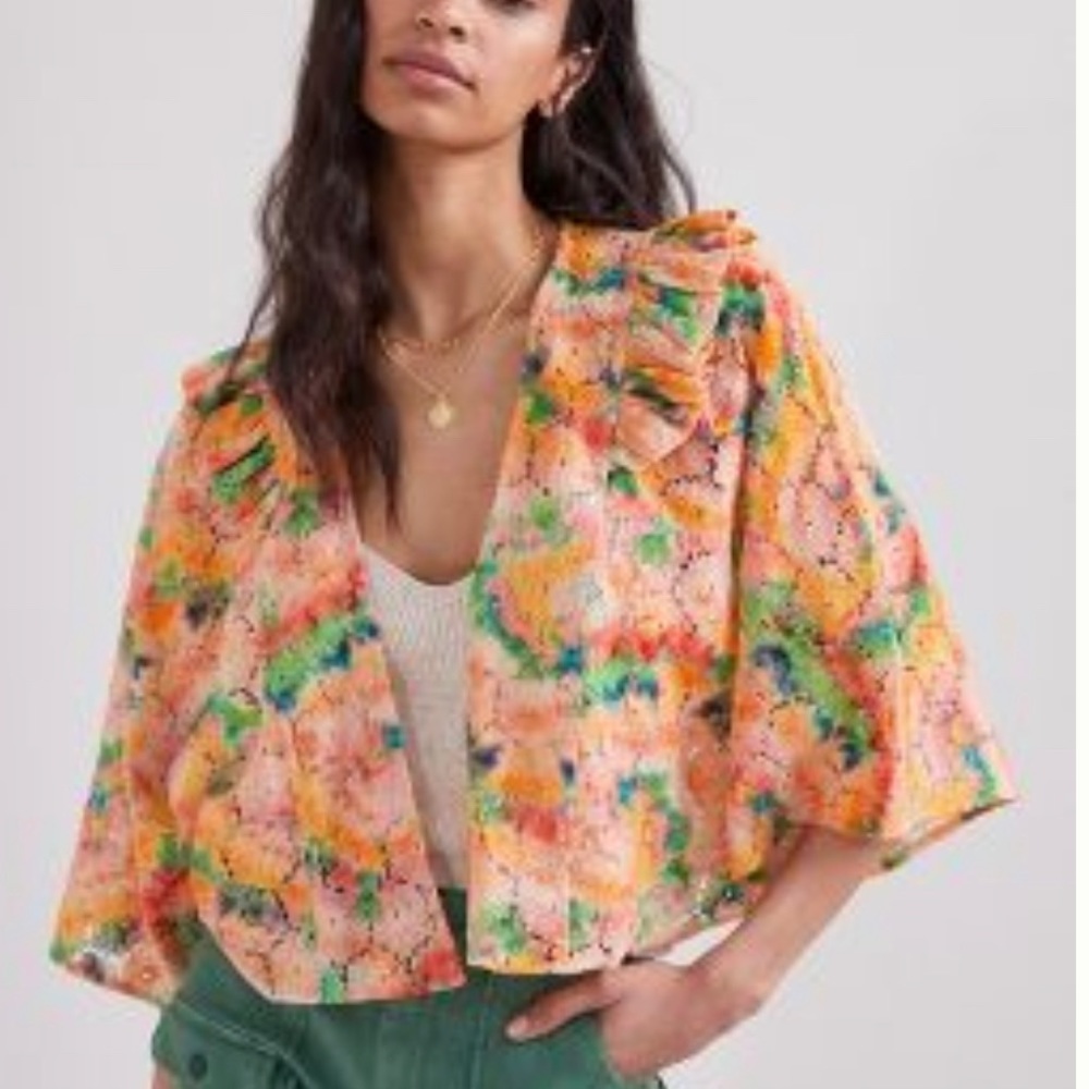 ANTHROPOLOGIE Cropped Floral Lace Shrug - Women’s One Size - New With Tags - Picture 6 of 10